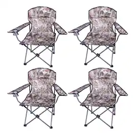 Four Seasons Courtyard - Oversized Polyester Arm Chair w/Durable Steel Frame, Camo - Camouflage