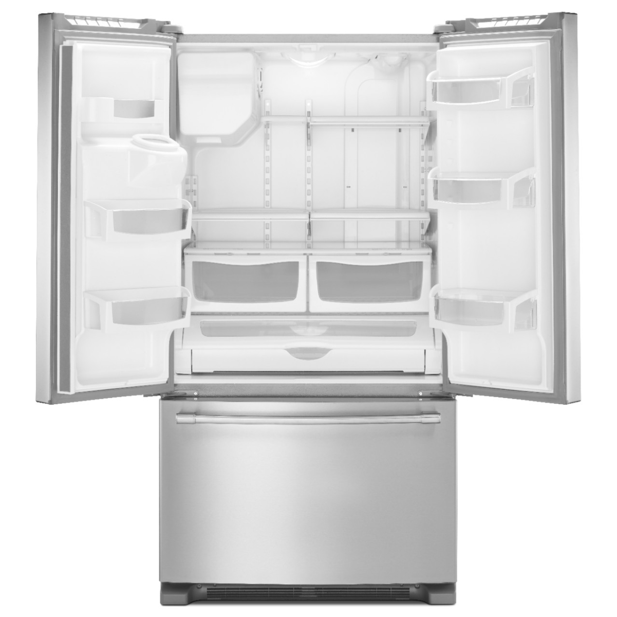Angle. Maytag - 25 Cu. Ft. 36- Inch Wide French Door Refrigerator with PowerCold Feature - Fingerprint Resistant Stainless Steel.