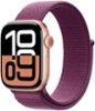 Apple Watch Series 10 (GPS) 42mm Aluminum Case with Plum Sport Loop - Rose Gold