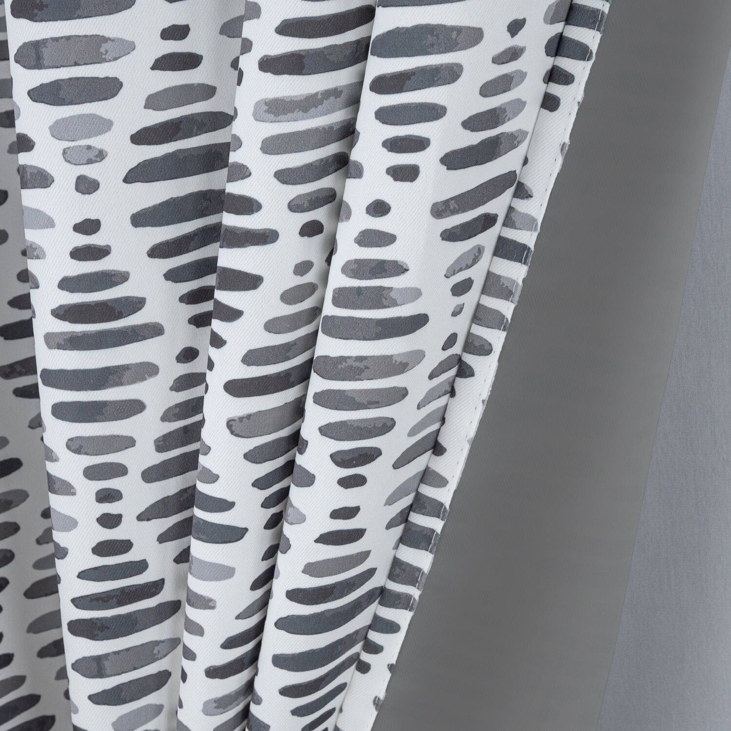 Back. Olivia Gray - Olivia Gray 100% Polyester 190 GSM Justice Reversible Blackout Grommet Curtain Panel 54" x 90" Grey - Grey.