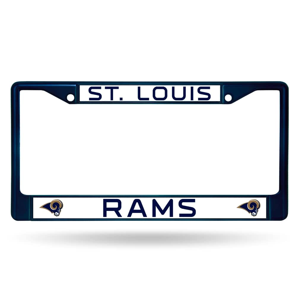 Rico Industries - St Louis Rams Blue Painted Chrome Metal License Plate Frame - Multi
