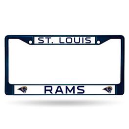 Rico Industries - St Louis Rams Blue Painted Chrome Metal License Plate Frame - Multi