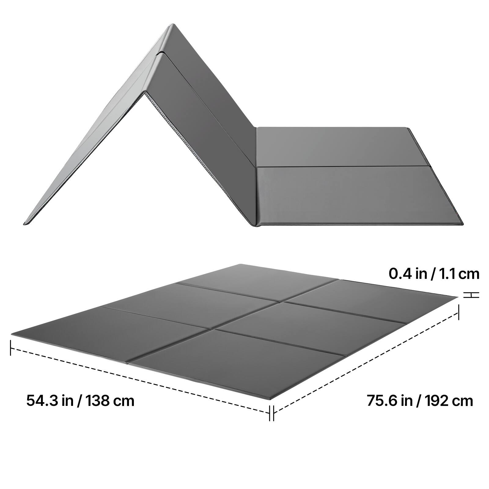 0.4 in/1.1 cm  
54.3 in/138 cm  
75.6 in/192 cm