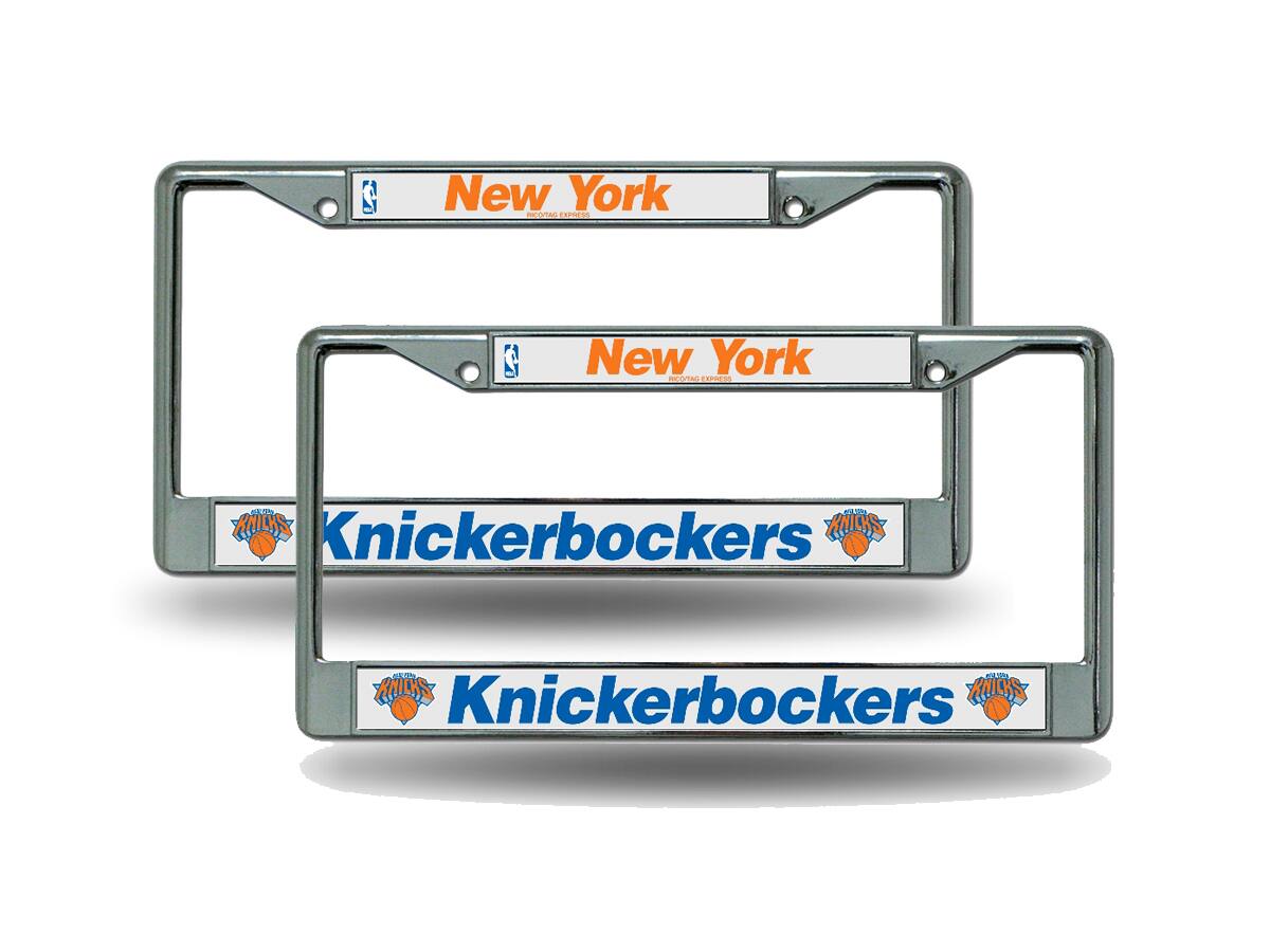 New York Knickerbockers ( Knicks ) Basketball Chrome Metal (Set of 2) License Plate Frames