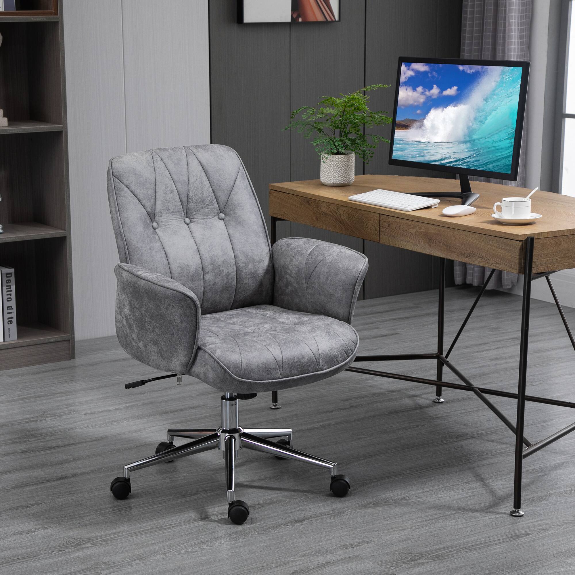 Angle. Vinsetto - Microfiber Office Chair with Tilt Function - gray.