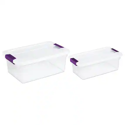 Front. Sterilite - Sterilite 15 Quart Storage Tote, 12 Pack, and 6 Quart Storage Tote, 12 Pack.