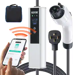 VEVOR - Level 2 Portable EV Charger, 40A 240V, Electric Vehicle Charger with 25 ft Charging Cable NEMA 14-50P Plug, 40A/32A/24A