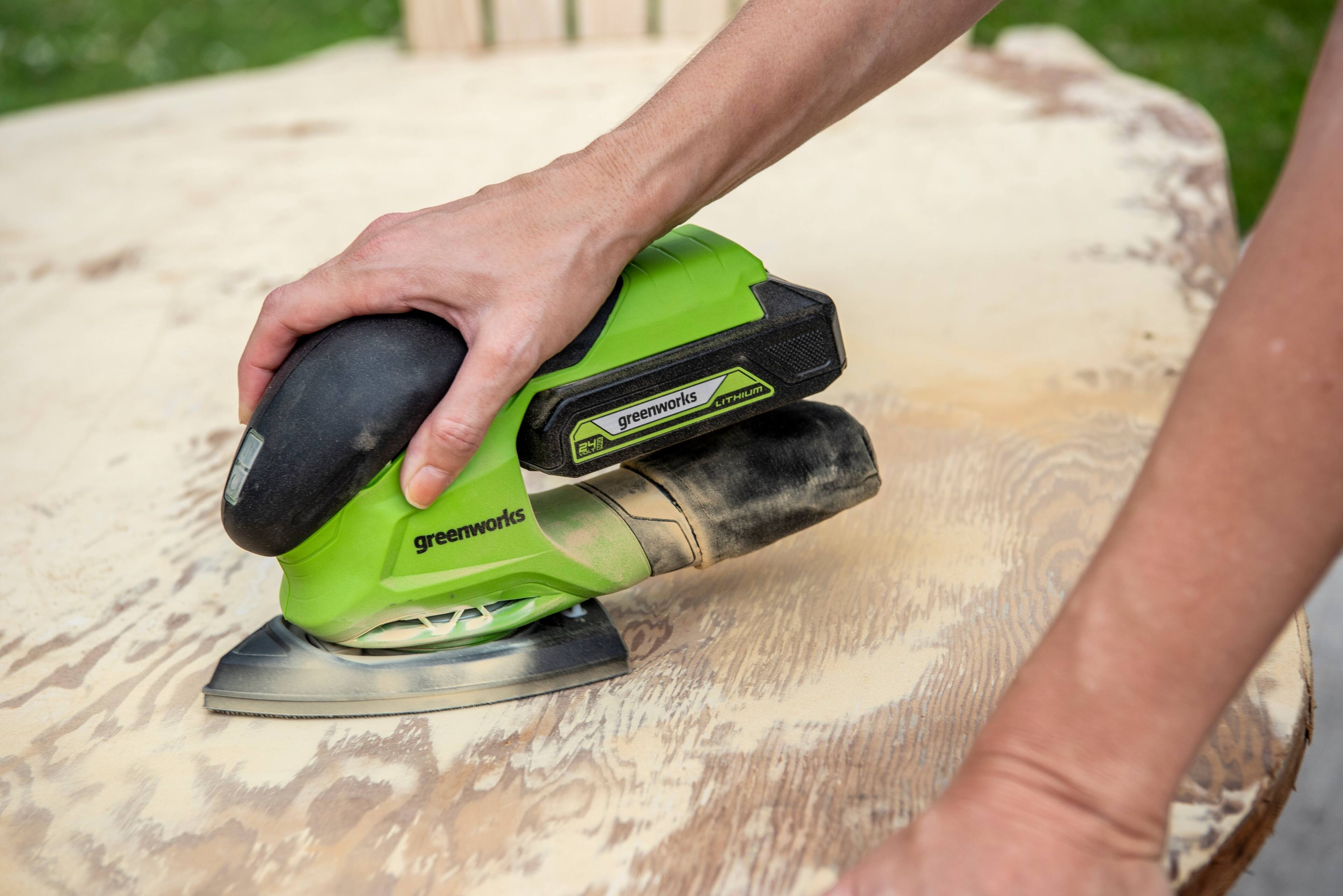 Alt View 31. Greenworks - 24-Volt Cordless Corner Finishing Sander (Battery and Charger Not Included) - Green.