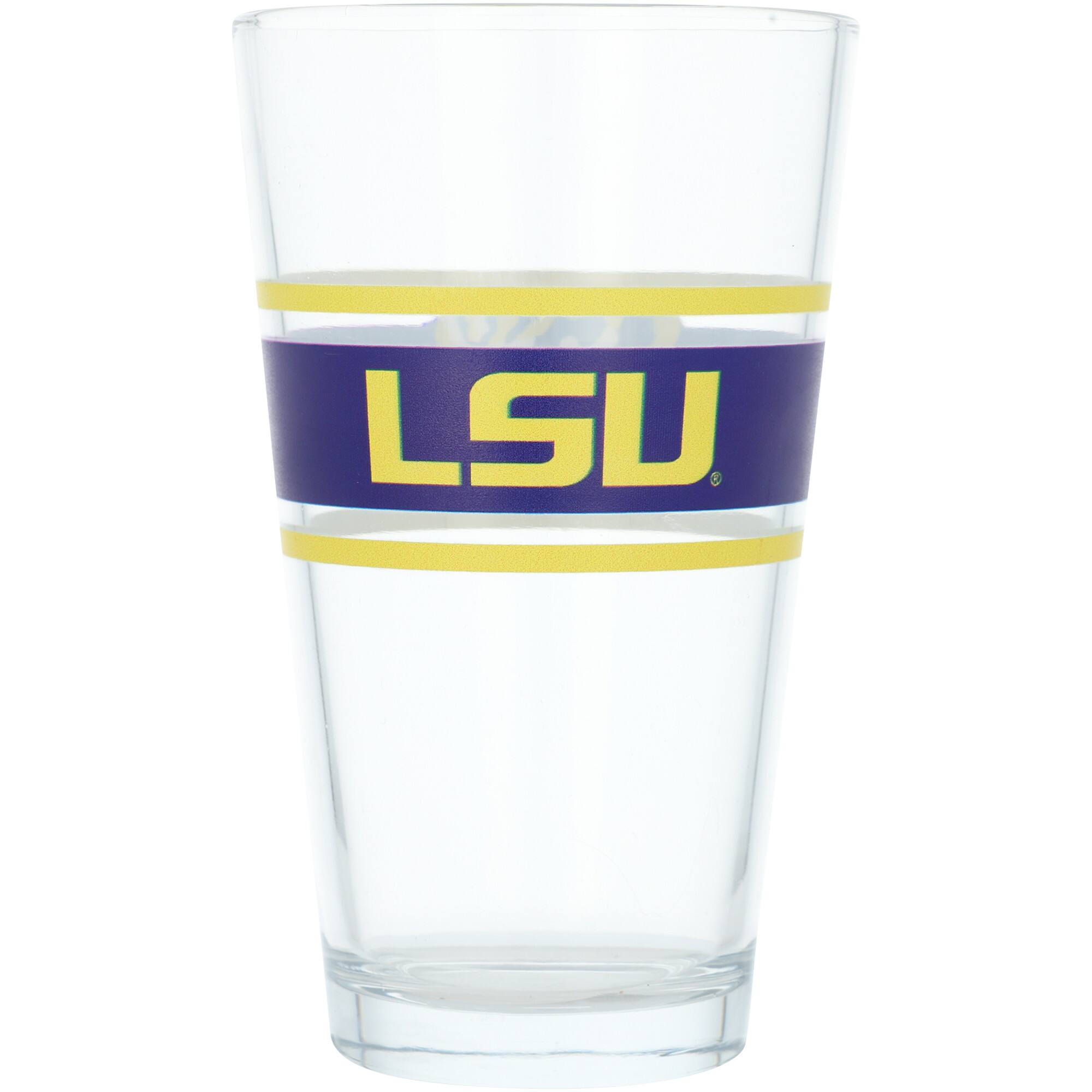 Alt View 1. Logo Brands - LSU Tigers 16oz. Stripe Pint Glass - Multicolor.