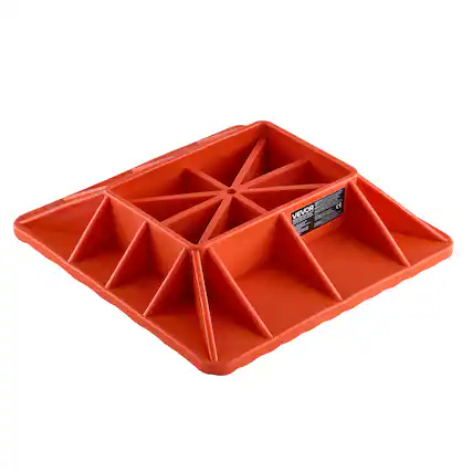 Front. VEVOR - High Lift Jack Base and Handle Keeper, 11.6" x 11.6" Off Road Jack Stand Base with 7000 Pound Capacity - Orange.