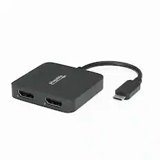 Front. Plugable - USB C to HDMI Adapter for Dual Monitors, 4K 60Hz USB C Hub for Windows and Chromebook, Driverless - Black.
