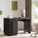 Alt View 3. Bestier - 47.2 Inch Office Desk with 3 Versatile Drawers and Sliding Rails, Modern Curved Rounded Corner for Home Office Desk - Black.
