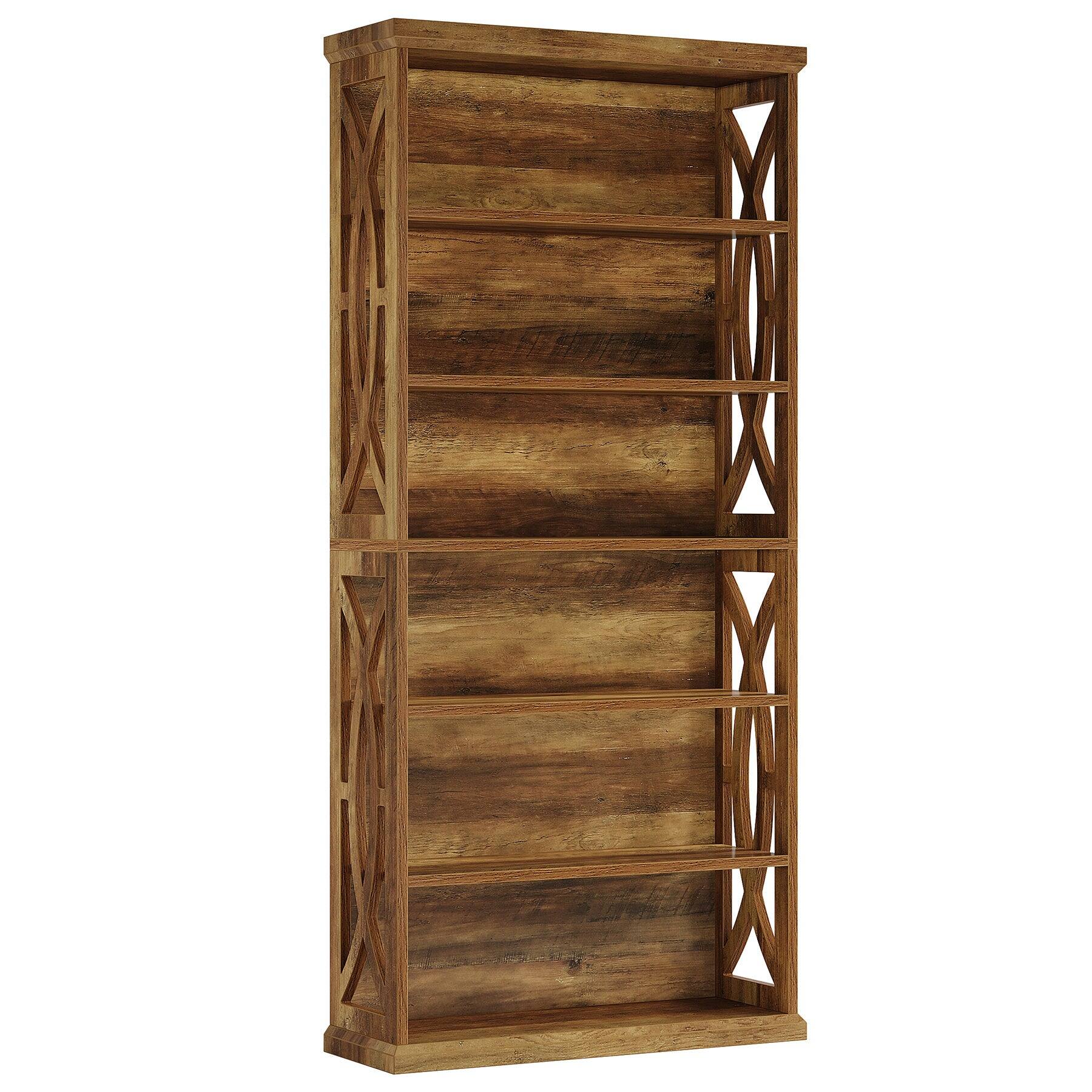 Alt View 5. Tribesigns - Bookshelf with Engineered Wood Construction and Storage Shelves for Books, Decor and Everyday Organization - Brown.