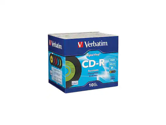 Verbatim Digital Vinyl 700m - CD-R - 52x 80 - N Recordable Inscriptible Grabable Pack 10