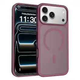 Dteck - for Apple iPhone 18 Pro Max Matte Magnetic Case,Shock-absorbent Rugged Back Cover,Hybrid PC TPU Protective Shell - Winered