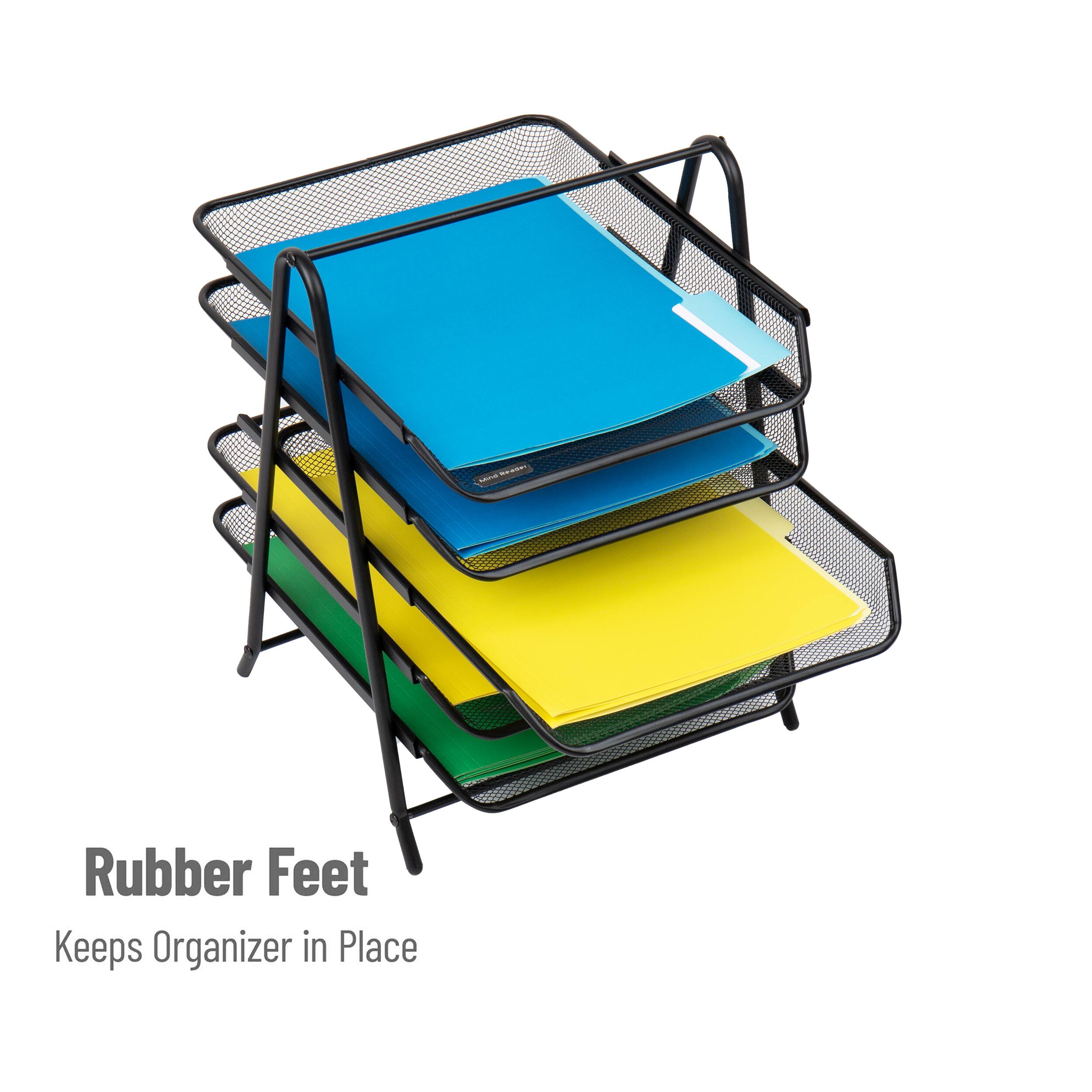 Alt View 14. Mind Reader - Paper Tray and File Folder Set, Desktop Organizer, Storage, Office, Metal Mesh, 11.75"L x 14"W x 14.5"H - Black.