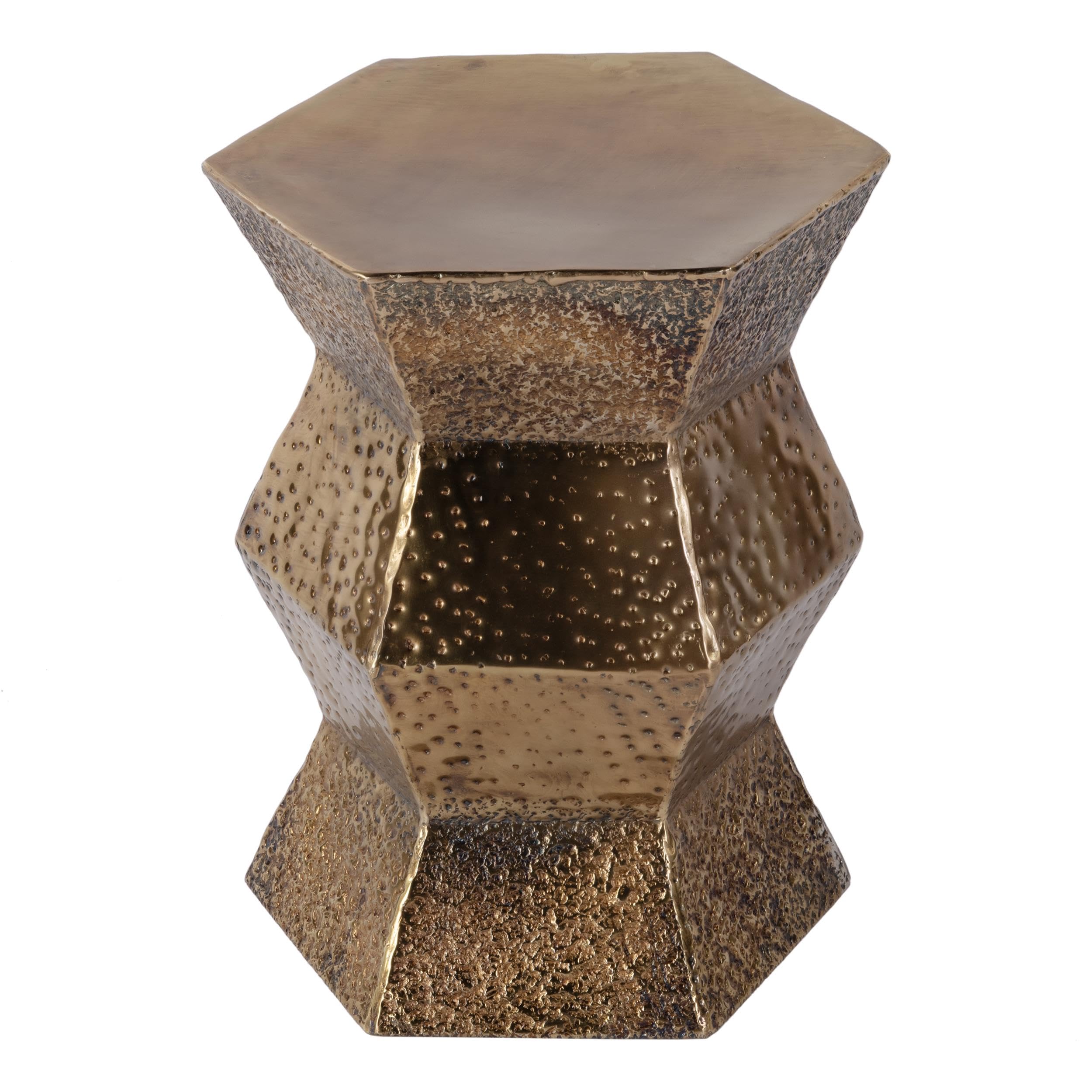 Angle. Butler Specialty - Renzo 16 in. W Stainless Steel Modern End Table - Copper.