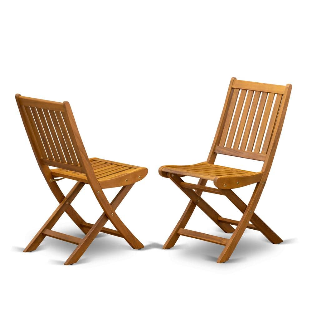 East West Furniture - BSDK5CWNA 5-Pc Outdoor Table Set- 4 Patio Dining Chairs Slatted Back and Outdoor Table and Round - Natural Oil price history on PriceWatchPro