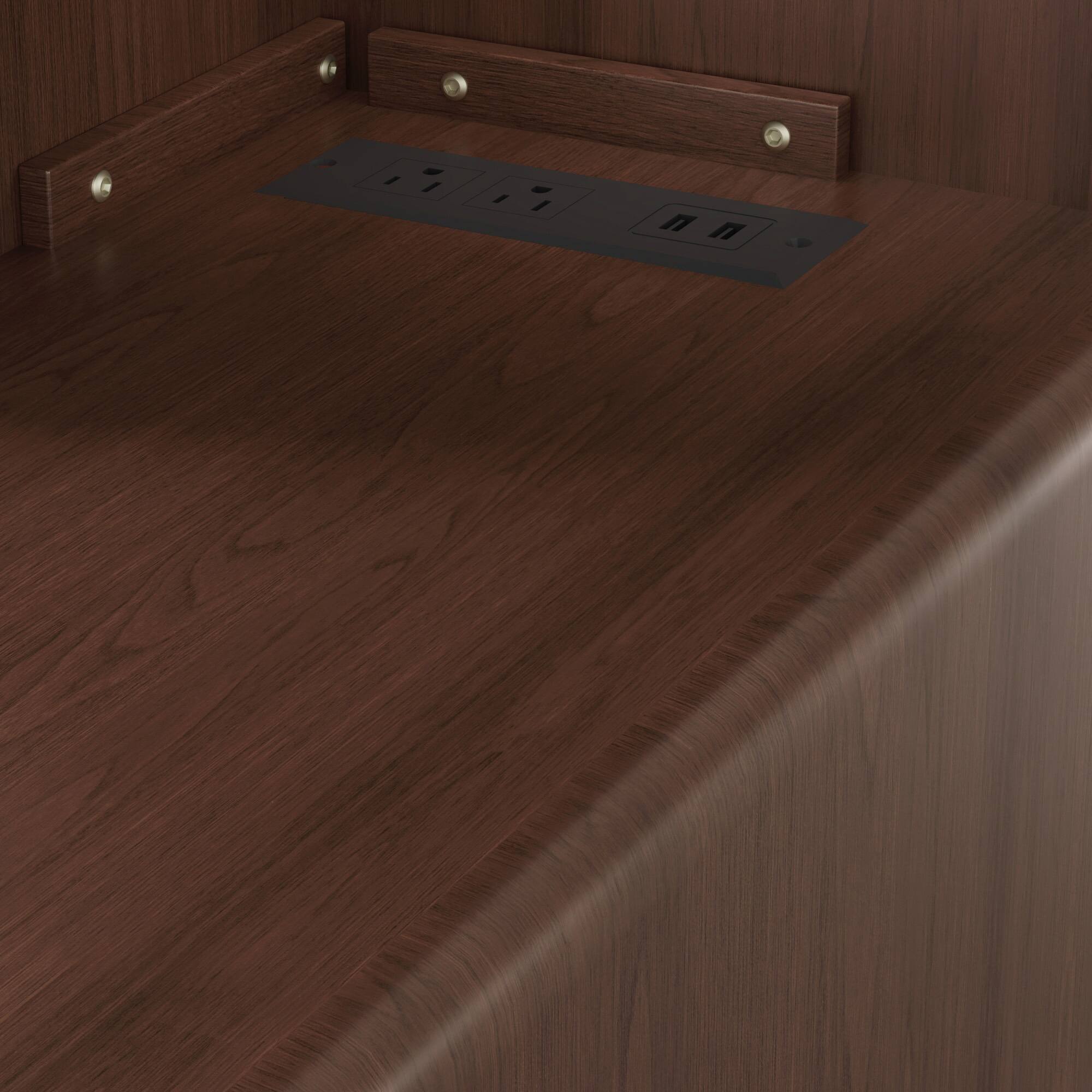 Alt View 7. Spaco - Spaco Nightstand 2 with Drawers and Open Shelves, Corner Table, Tall End Table for Small Spaces, Bedroom - Walnut.