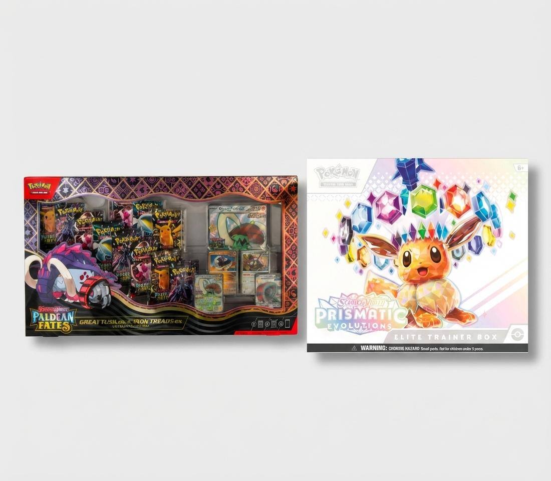 Pokémon - TCG Paldean Fates Great Tusk Iron Treads&Prismatic Evolutions ETB Bundle