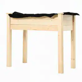 RYHNUYNE - Raised Wooden Planter Box on Legs for Vegetables and Flowers, Natural Fir Garden Bed with Self-Draining Slats - Natural Wood