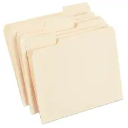 Staples - 30% Recycled File Folders, 1/3-Cut Tab, Letter Size, 100/Box (ST56675) - Manila