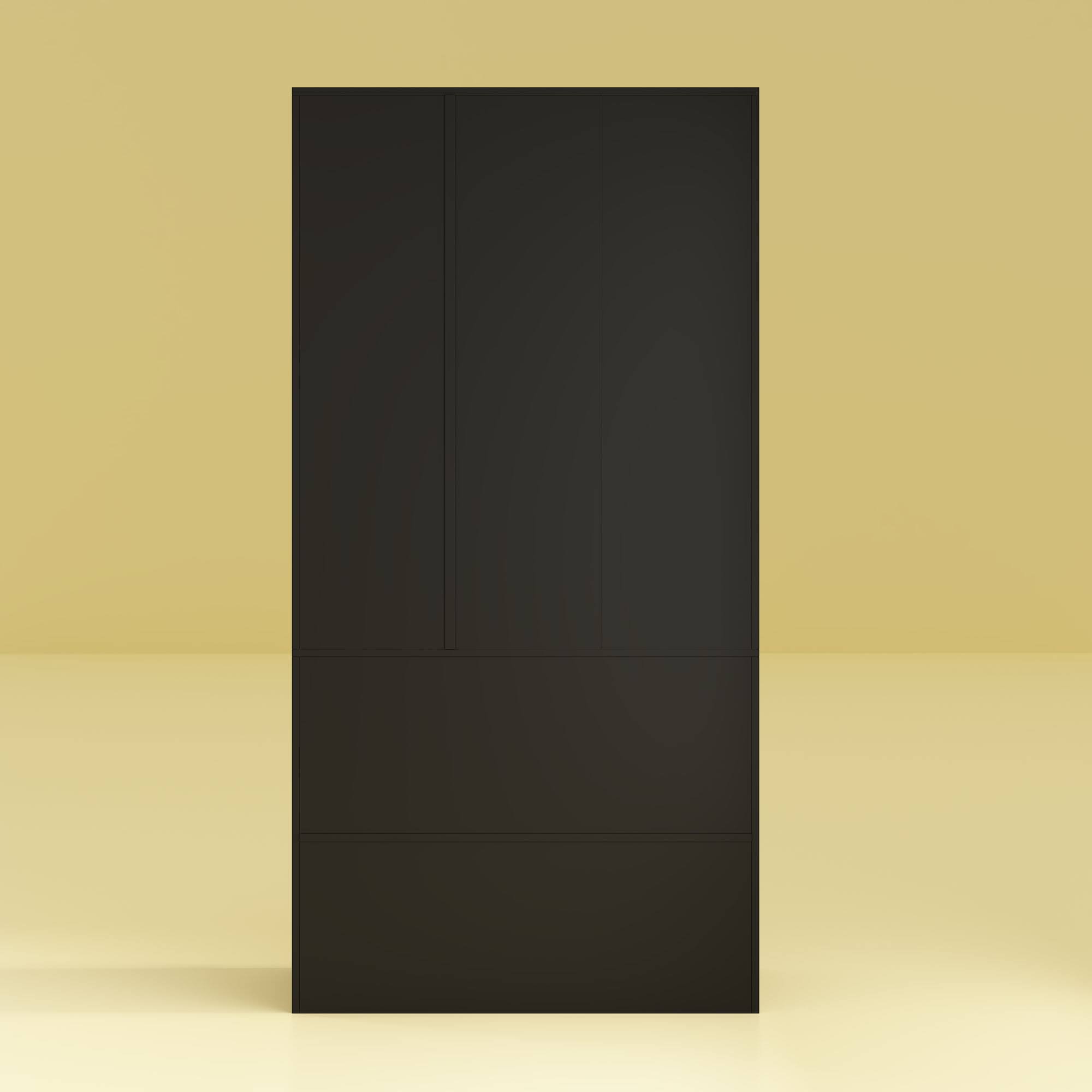 Back. FUFU & GAGA - FUFU&GAGA Freestanding Wardrobe with Mirror & Multi - Storage Armoires - Black.