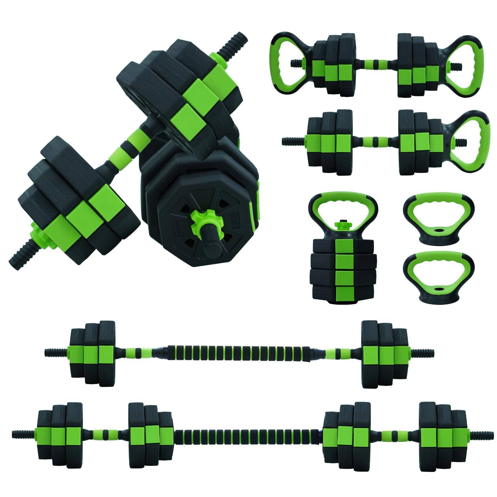 Front. Hanke - Adjustable Dumbbell Set 1 Kettlebell s s s Weight As Kettlebells Barbell Push Up Stand For Home Gym Head p 4 - MULTI.