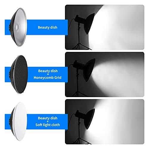 Beauty dish  
Beauty dish + Honeycomb Grid  
Beauty dish + Soft light cloth