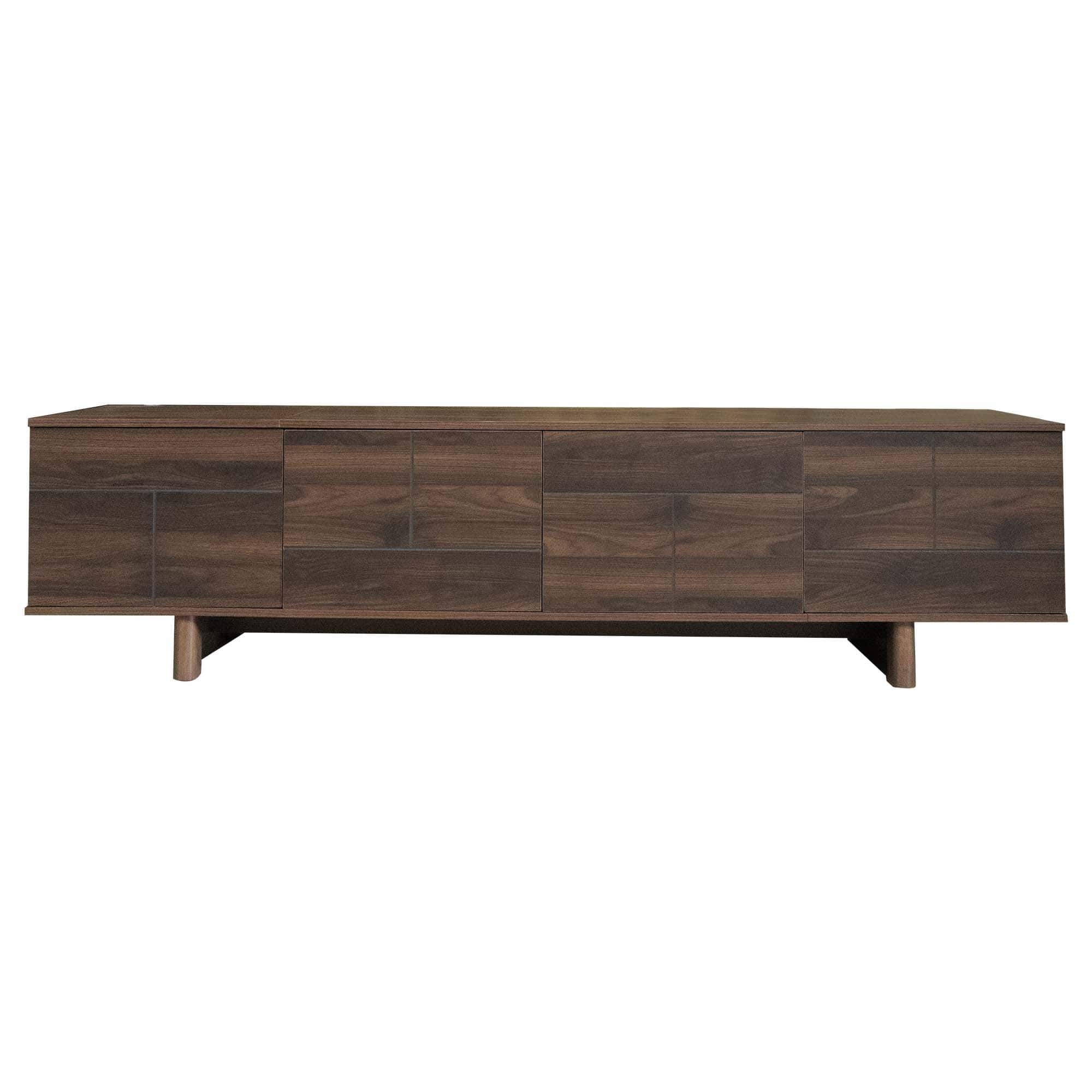 Alt View 4. MERAVOM - Mid-Century Modern TV Stand for TVs Up to 85", Entertainment Center with Storage Cabinets, Media Console for Living Room - Dark Brown.