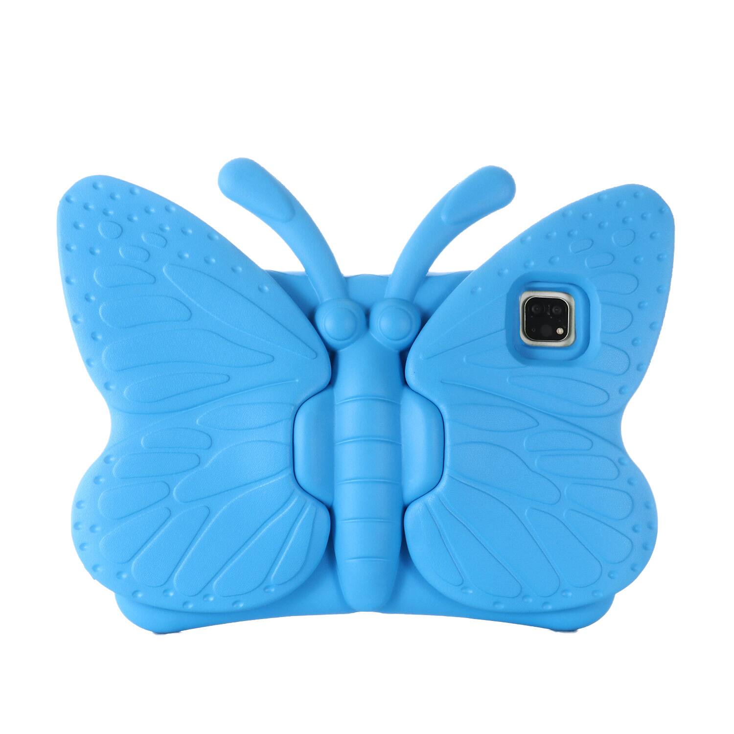 Back. Dteck - For Samsung Galaxy Tab A8 2022 10.5-inch Kid Case Butterfly Kickstand Light EVA Full Body Drop Protective Cover - Blue.