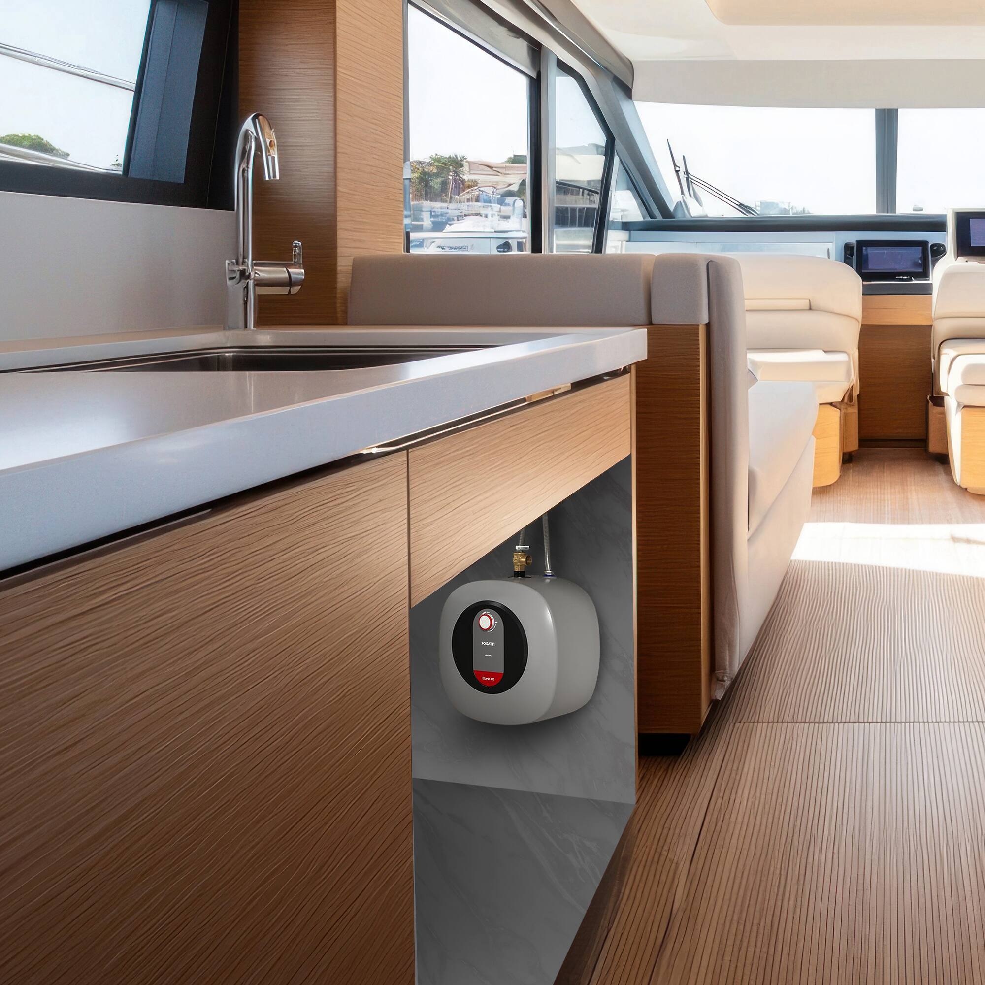 Alt View 4. Fogatti - Fogatti 4 Gallon 1440W Electric Mini Tank Water Heater, Wall/Floor Mount, Gray - Gray.