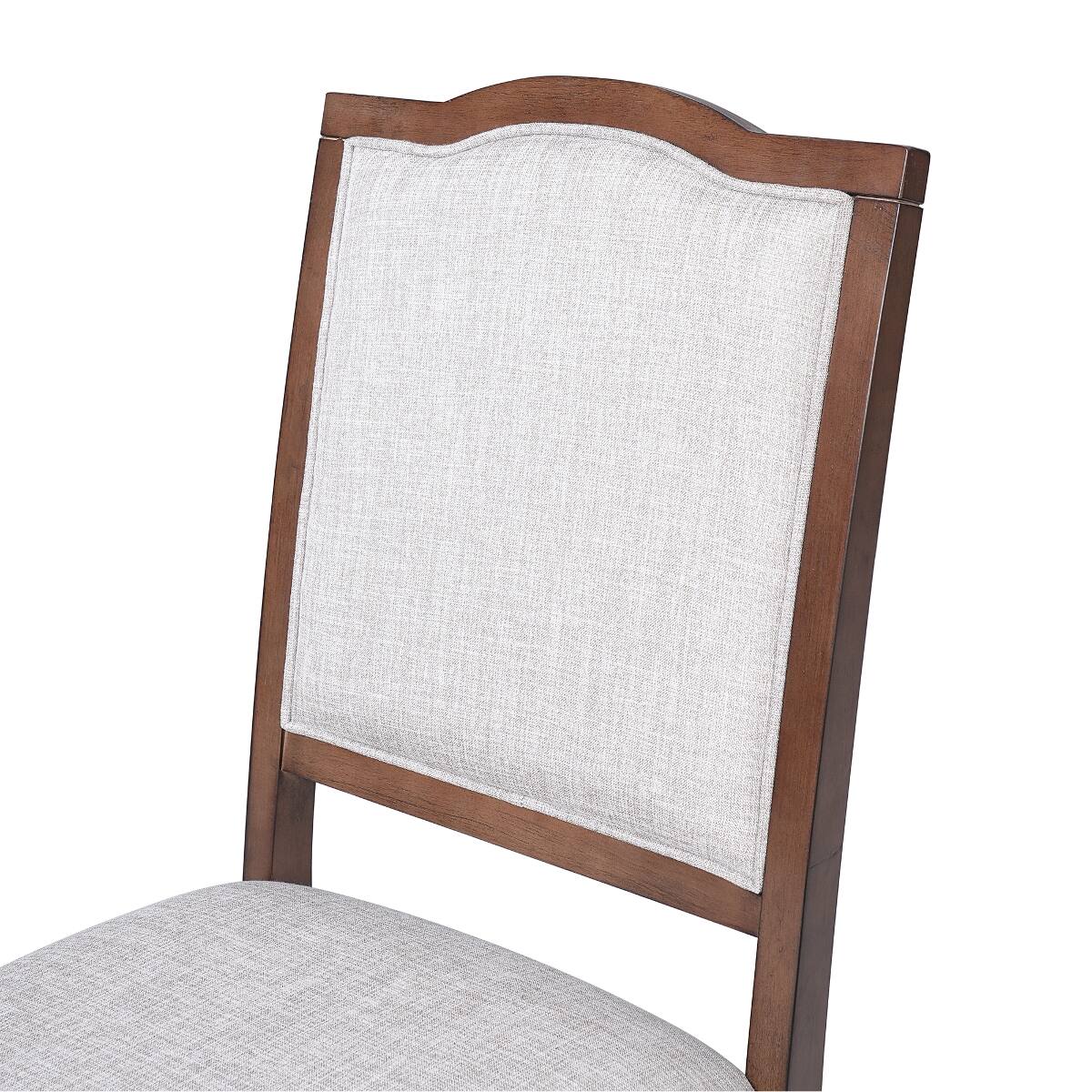 Back. Loheer - Loheer Extendable Dining Table Set with Four Upholstered Chairs, Cherry Finish - Cherry.