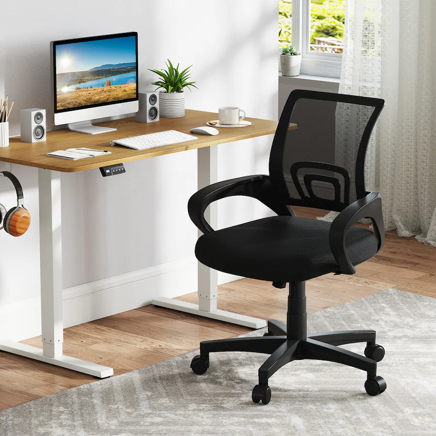 Gymax Mesh Office Chair Ergonomic Computer Desk Chair w/Lumbar Support ...