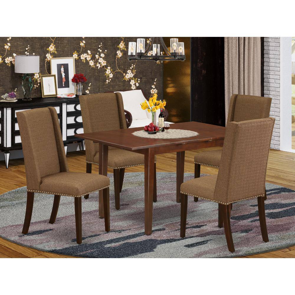 Left. East West Furniture - Dining Room Set Mahogany - Brown.