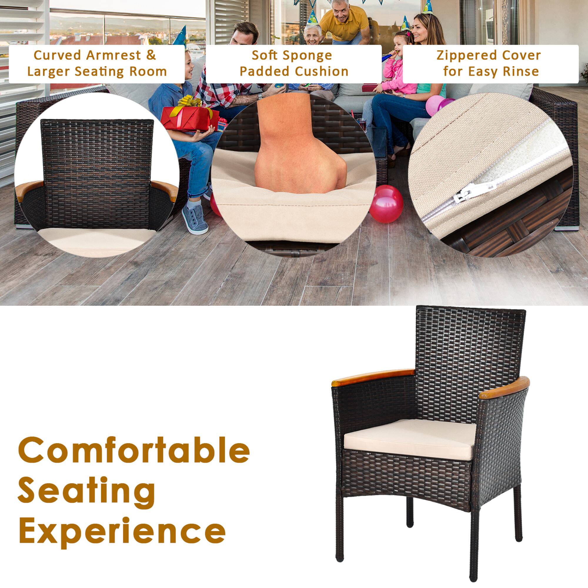 Curved Armrest & Larger Seating Room  
Soft Sponge Padded Cushion  
Zippered Cover for Easy Rinse  

Comfortable Seating Experience