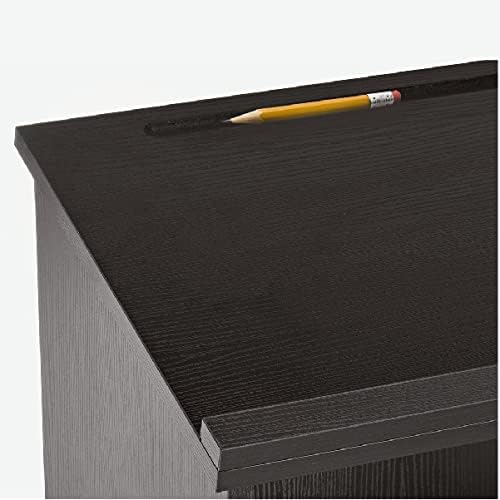 Alt View 8. AdirOffice - Podium Lectern, Wood Podium Presentation Lectern Stand with Storage Shelf - Black.