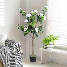 Oumilen - 4FT Artificial Camellia Flowers Tree
