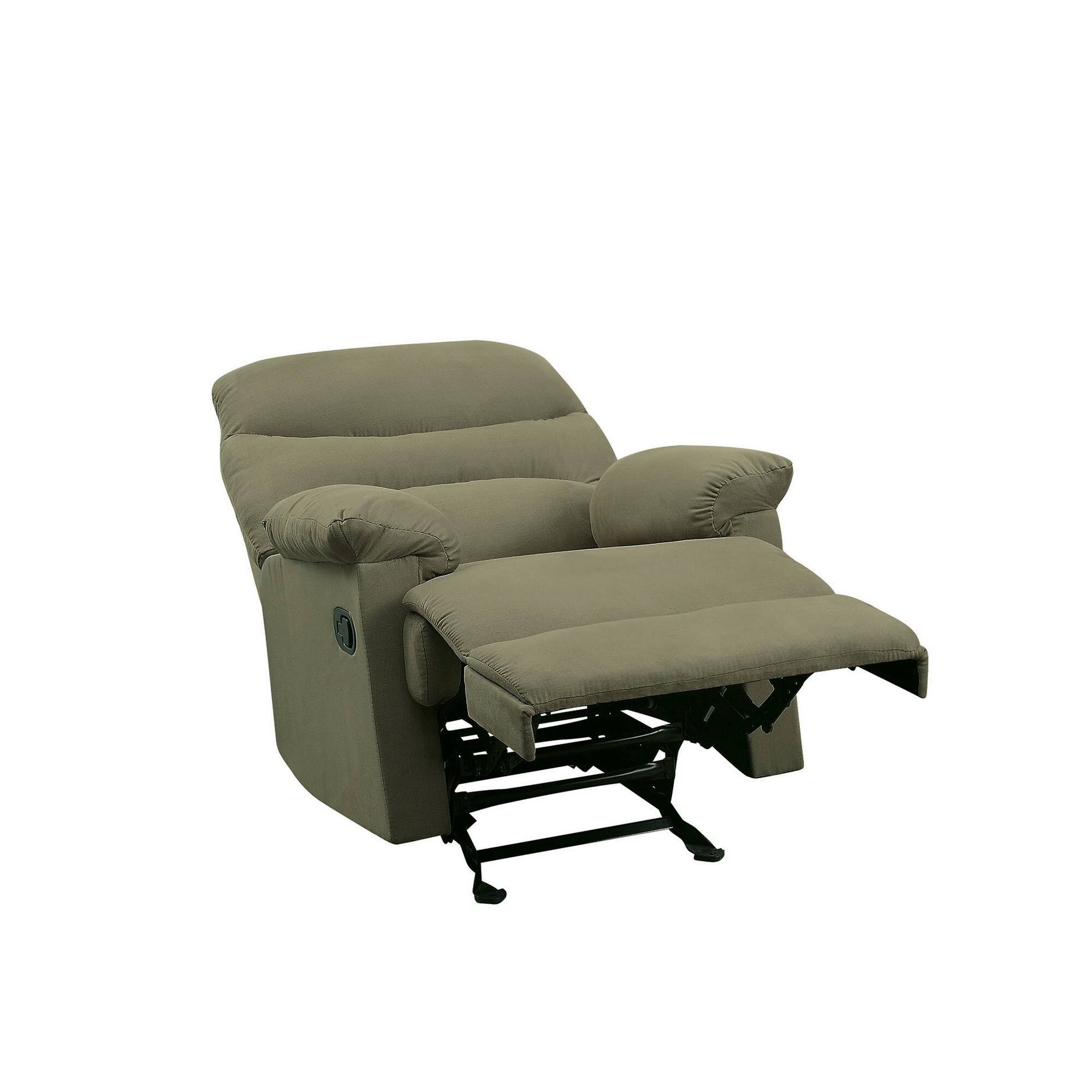 Left. Manhattan Lane - Deby 35 Inch Modern Recliner, Foam Cushioned Seat, Microfiber - Green.