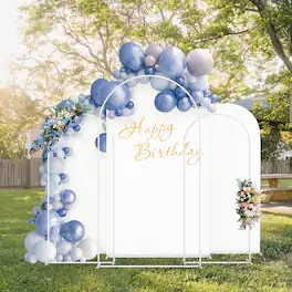 Oumilen - 3-Piece Arch Backdrop Stand & Cover Set (7.3FT, 6.6FT, 6FT)