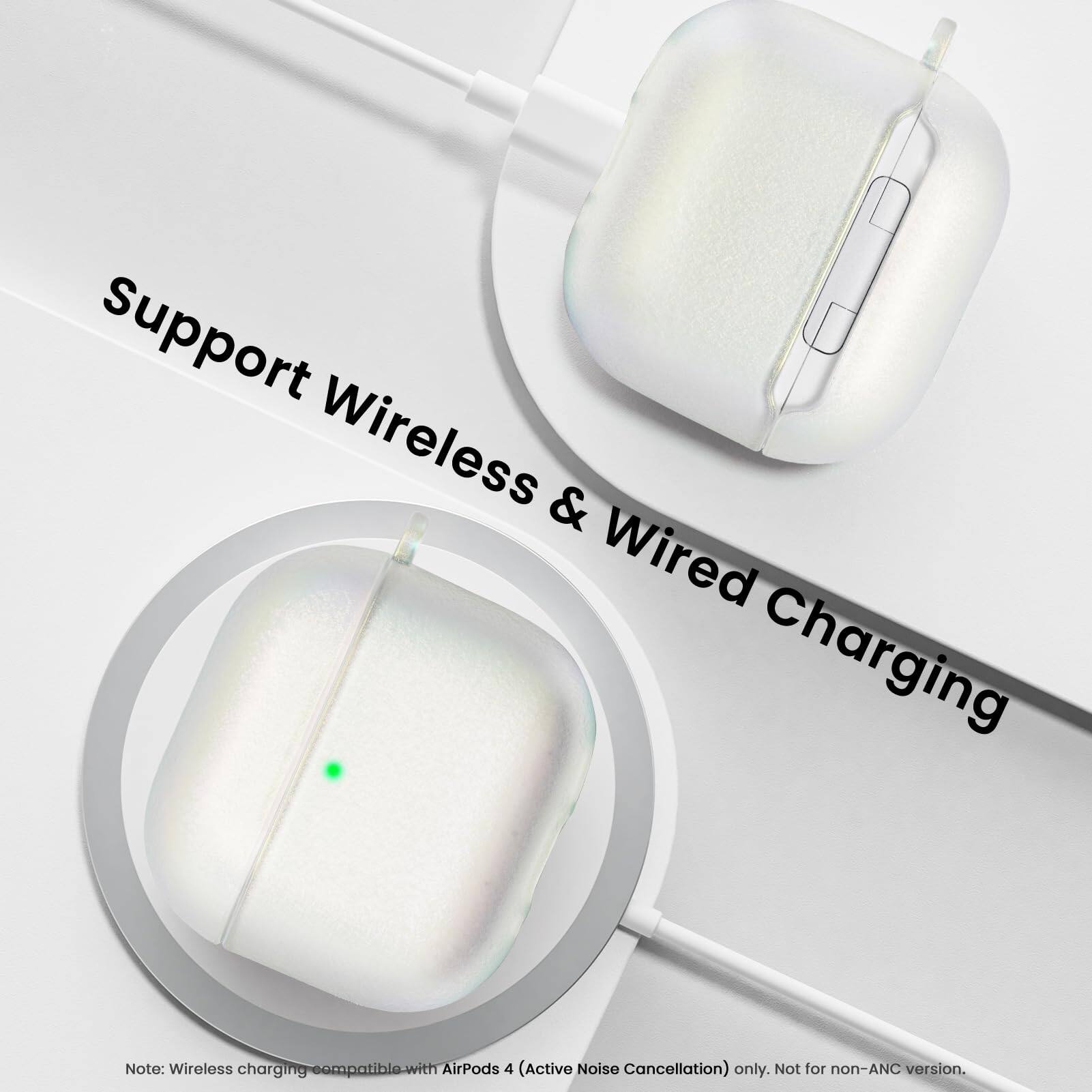 Support Wireless & Wired Charging

Note: Wireless charging compatible with AirPods 4 (Active Noise Cancellation) only. Not for non-ANC version.