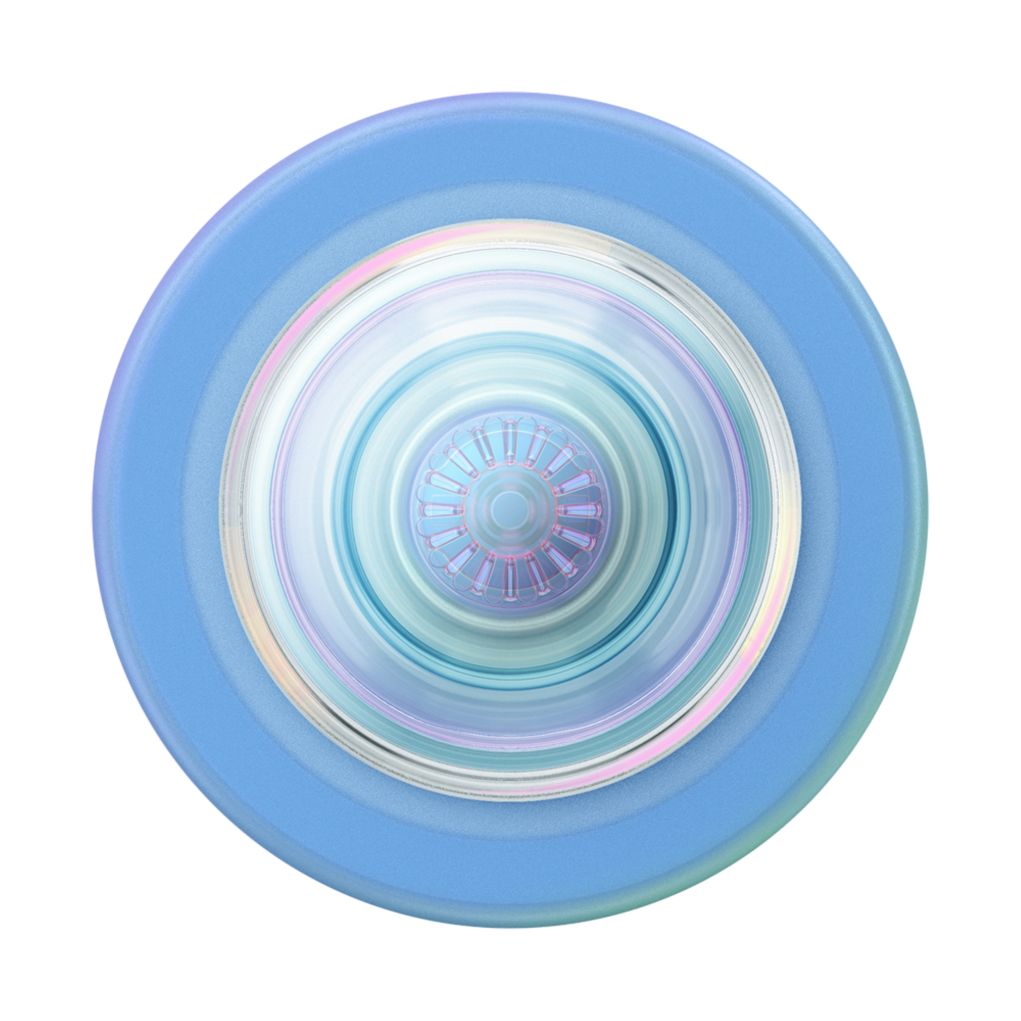 Front. PopSockets - MagSafe PopGrip Universal Magnetic Grip & Stand with Adapter Ring for Cell Phones - Blue Opalscent Translucent.