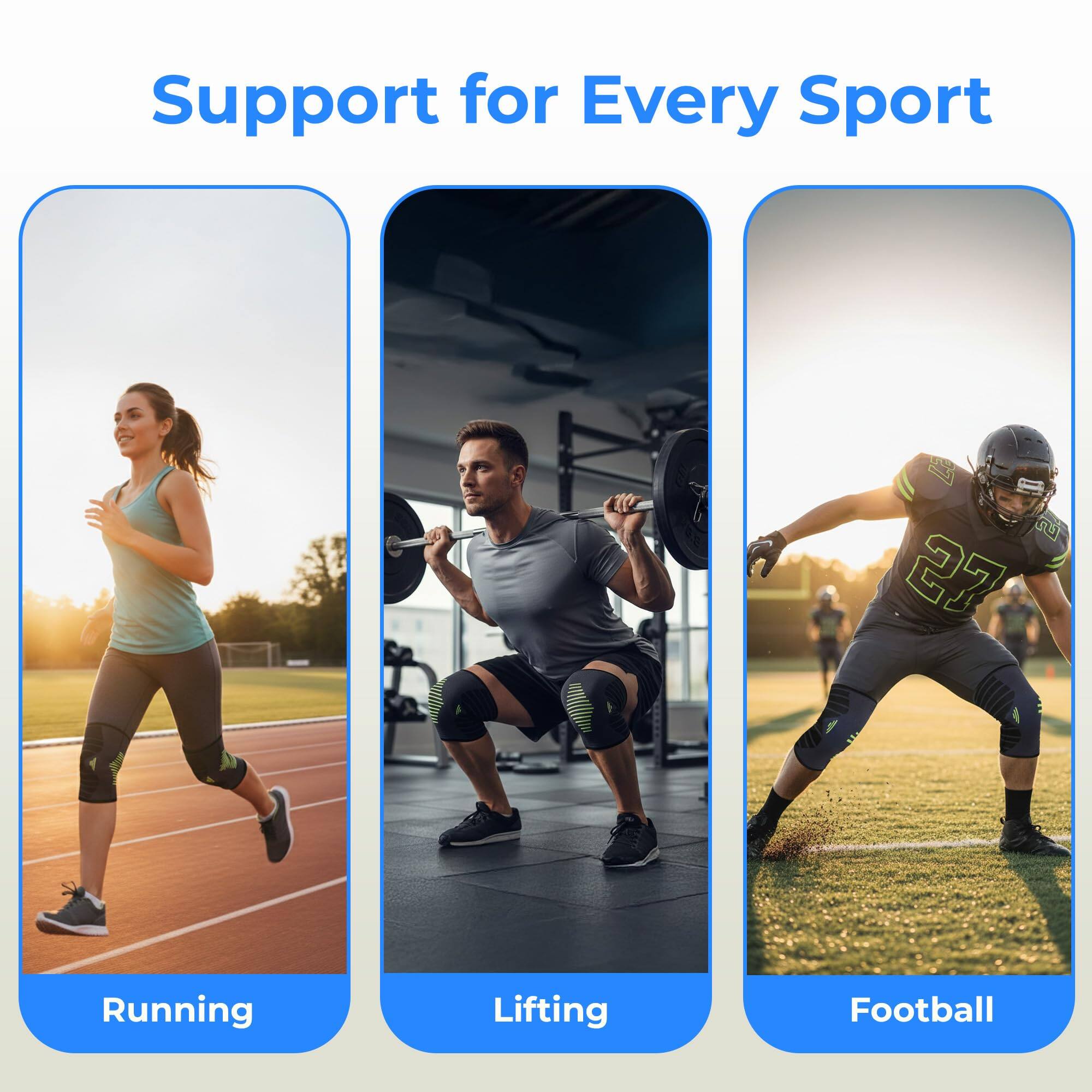 Support for Every Sport

- Running
- Lifting
- Football