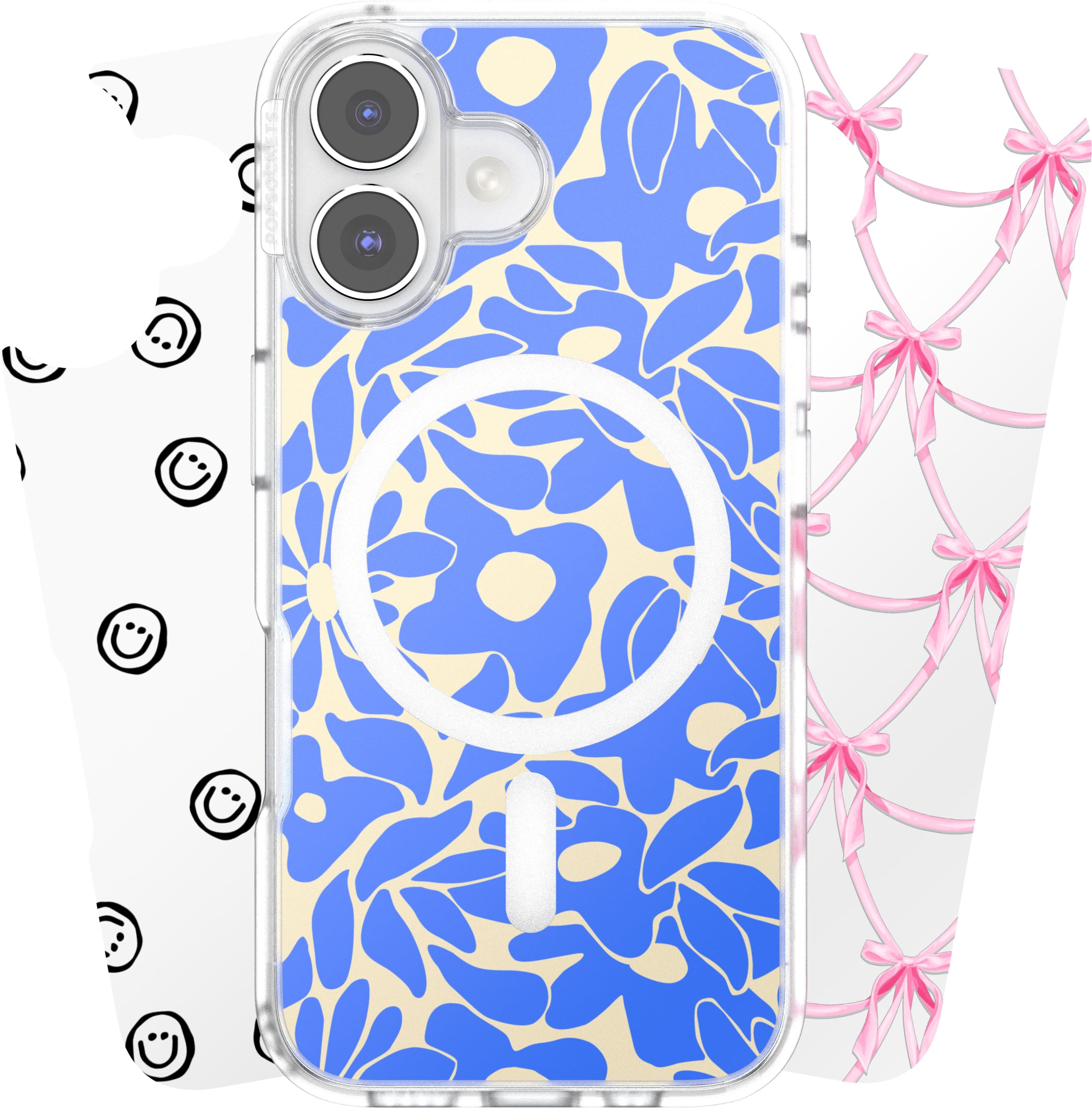 Front. PopSockets - Looks iPhone 16 Swappable Graphic Case Inserts (3 per pack) - compatible w/ PopSockets PopCase only - Multi Bundle.