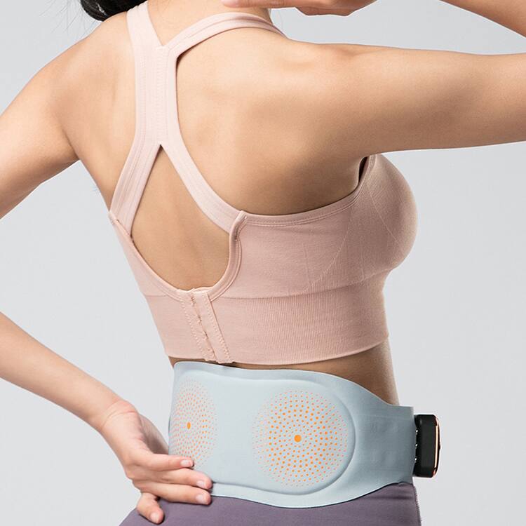 Alt View 3. Cluzine - Intelligent EMS Heating Waist Belt Period Cramp Relief Abdominal Vibration Massager.