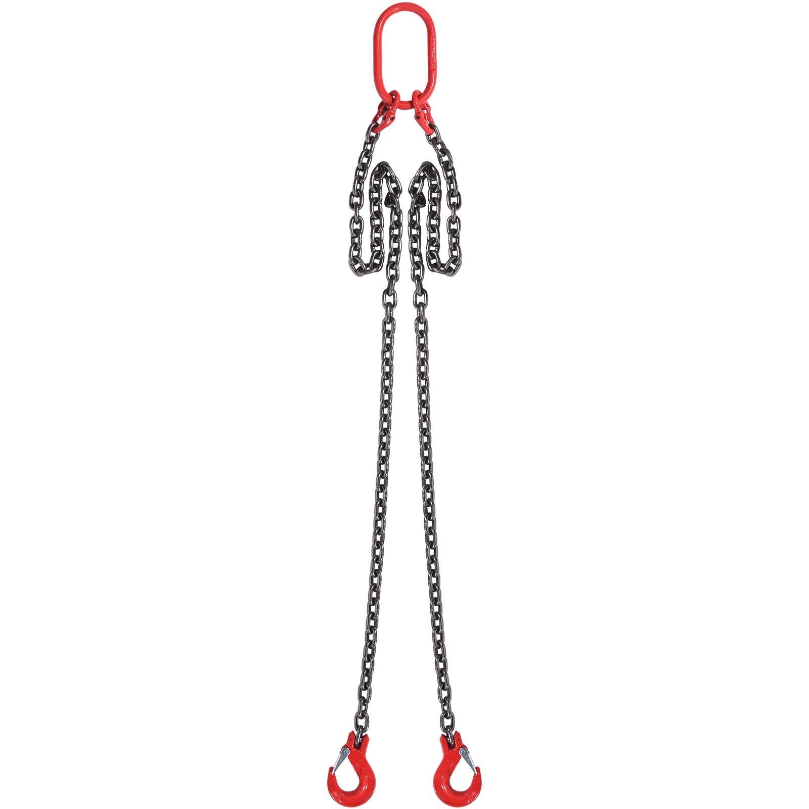Alt View 5. VEVOR - Chain Sling, 5/16 inch x 5 ft Lifting Chains with Hooks, G80 Engine Chain Hoist Lifts - Black + Red.