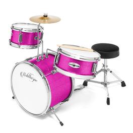 Ashthorpe - Beginner Drum Kit with Brass Cymbals (Set of 3) - Pink