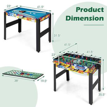 DREAMADE 4 en 1 Table de Jeux Football en Bois, Hockey, Ping-Pong et DREAMADE 4 en 1 Table de Jeux Football en Bois, Hockey, Ping-Pong et