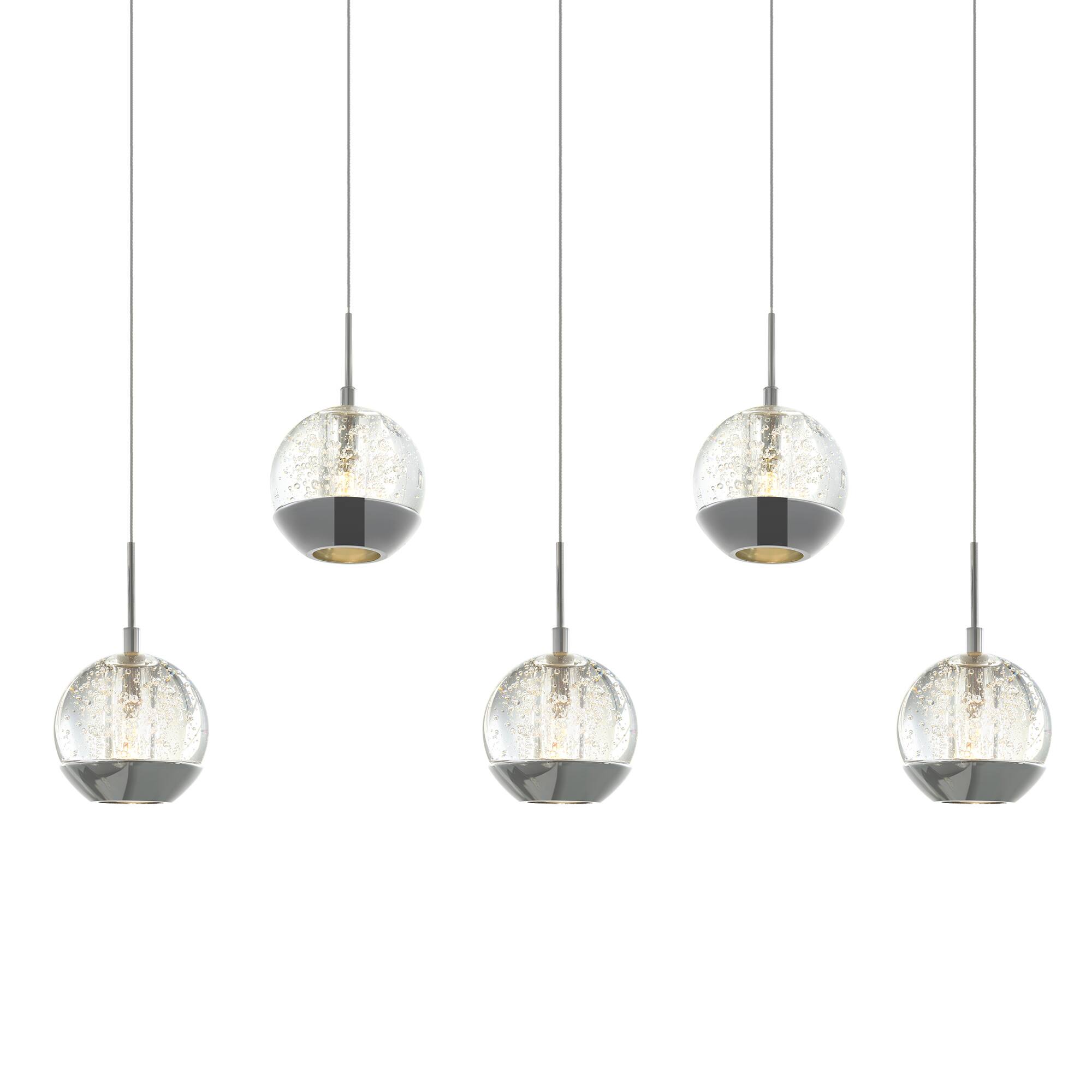 Angle. CWI Lighting - Perrier 5 Light Multi Light Pendant With Chrome Finish - Chrome.