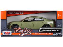 2023 Dodge Charger SXT "Timeless Legends" Series 1/24 Diecast Model Car by Motormax - Green Metallic